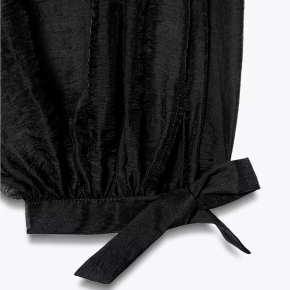 ZARA ZW COLLECTION TIE-HEM BALLOON PANTS - Picture 4 of 4